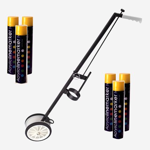 12 X Aerosol Line Marker - Yellow And 1 X 2 Wheel Applicator